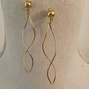 Two Tone 14K Gold Earrings
